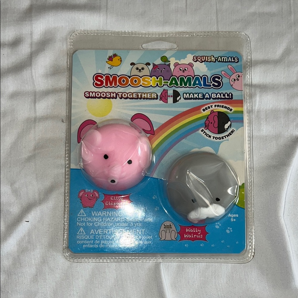 Pink and Gray Squish Toy Set